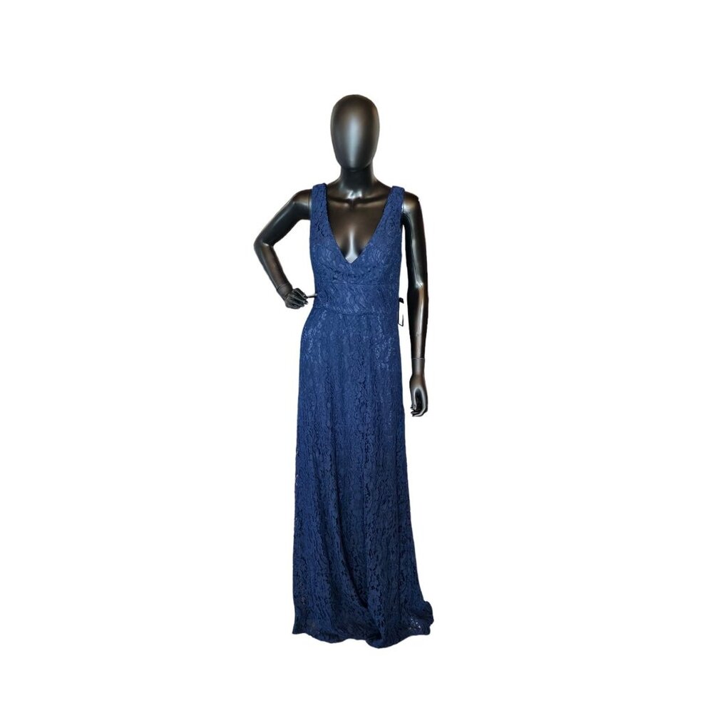 NWOT - Haley Paige Navy Corded Lace V-Neck - Hayley Paige - Bridesmaid